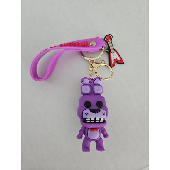 FNAF Bonnie And Guitar Keychain With Wrist Lanyard Five Nights At Freddys - Picture 1 of 3